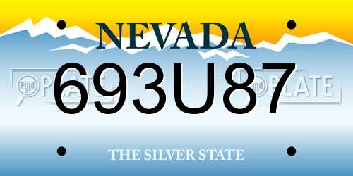 693U87 Nevada License Plate