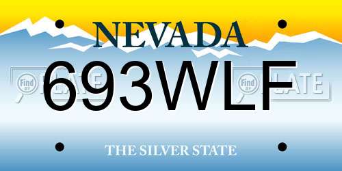 693WLF Nevada License Plate