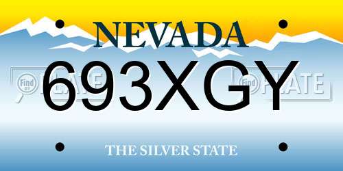 693XGY Nevada License Plate