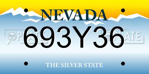 693Y36 Nevada License Plate