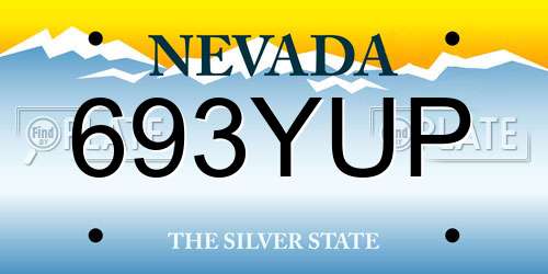 693YUP Nevada License Plate