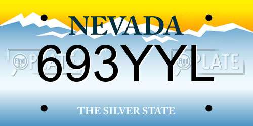 693YYL Nevada License Plate