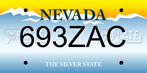 693ZAC Nevada License Plate