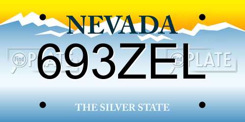 693ZEL Nevada License Plate