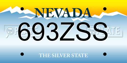 693ZSS Nevada License Plate