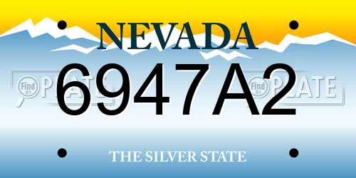 6947A2 Nevada License Plate