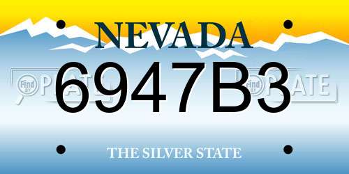 6947B3 Nevada License Plate