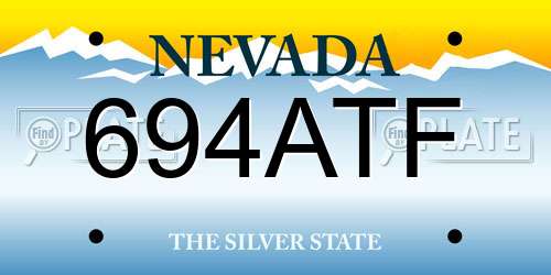 694ATF Nevada License Plate