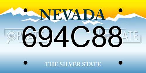 694C88 Nevada License Plate