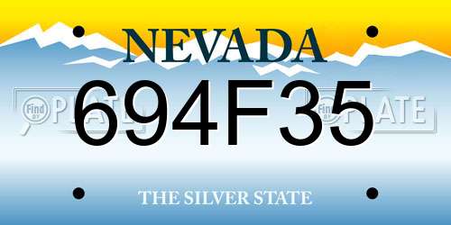 694F35 Nevada License Plate