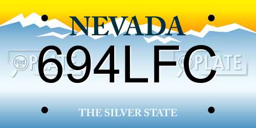 694LFC Nevada License Plate