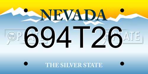694T26 Nevada License Plate