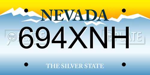 694XNH Nevada License Plate