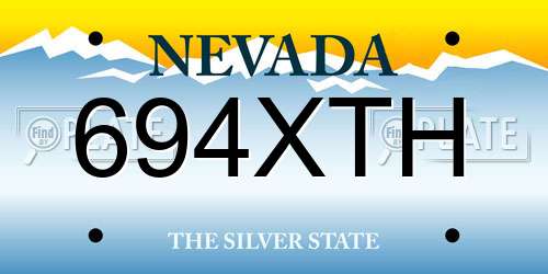 694XTH Nevada License Plate