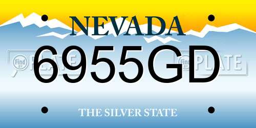 6955GD Nevada License Plate