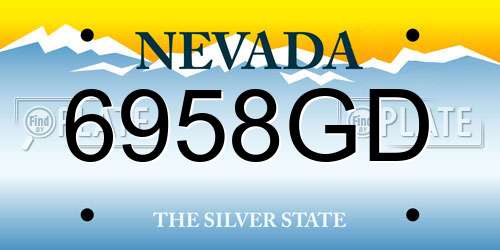 6958GD Nevada License Plate