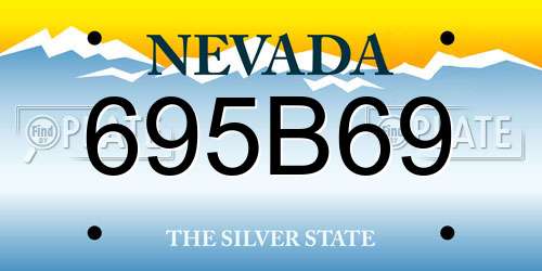 695B69 Nevada License Plate