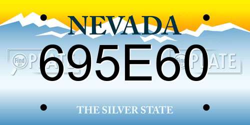 695E60 Nevada License Plate