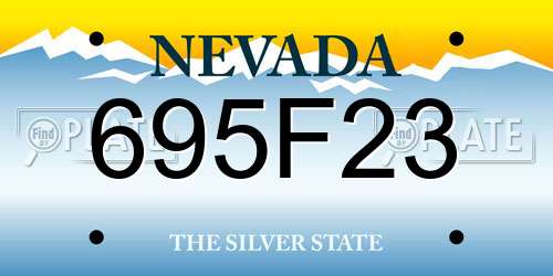 695F23 Nevada License Plate