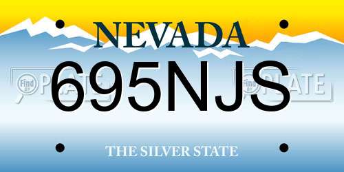 695NJS Nevada License Plate