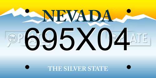 695X04 Nevada License Plate
