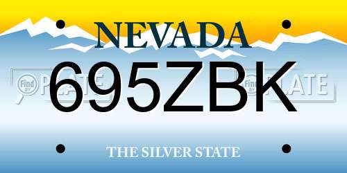 695ZBK Nevada License Plate