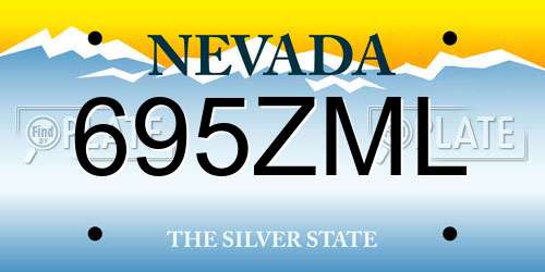 695ZML Nevada License Plate