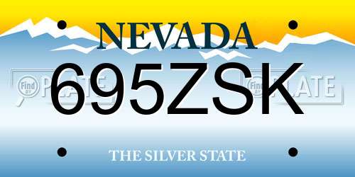 695ZSK Nevada License Plate