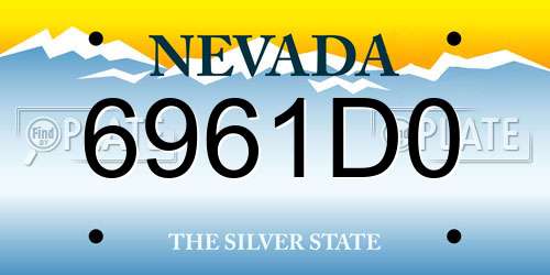 6961D0 Nevada License Plate
