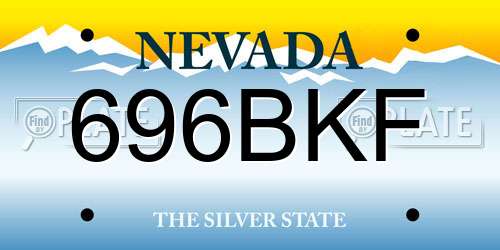 696BKF Nevada License Plate