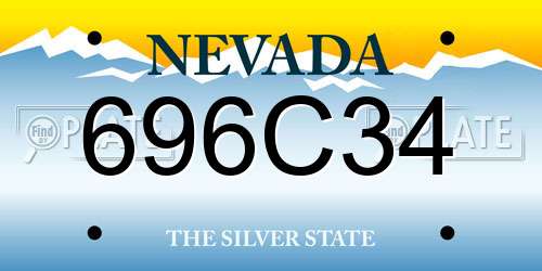 696C34 Nevada License Plate