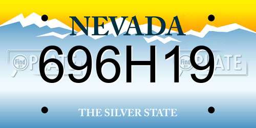 696H19 Nevada License Plate