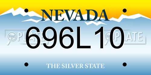 696L10 Nevada License Plate