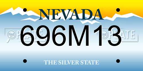 696M13 Nevada License Plate
