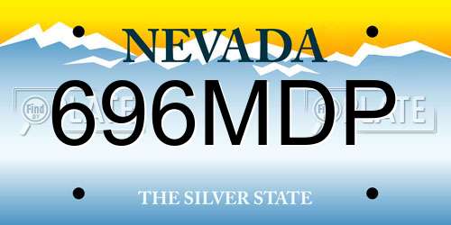 696MDP Nevada License Plate