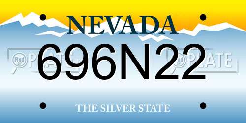 696N22 Nevada License Plate