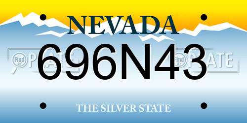 696N43 Nevada License Plate