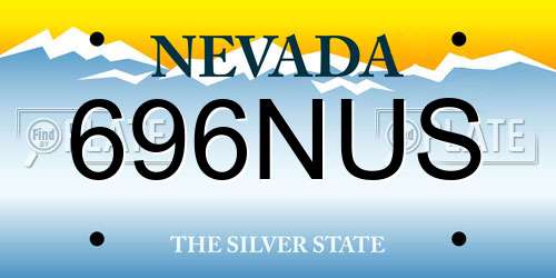 696NUS Nevada License Plate