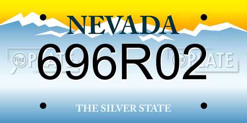 696R02 Nevada License Plate