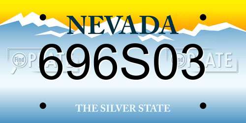 696S03 Nevada License Plate
