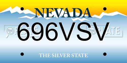 696VSV Nevada License Plate