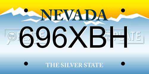696XBH Nevada License Plate