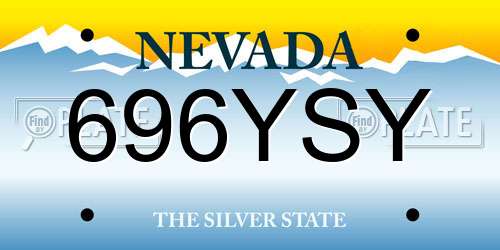 696YSY Nevada License Plate