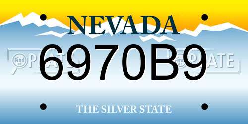 6970B9 Nevada License Plate