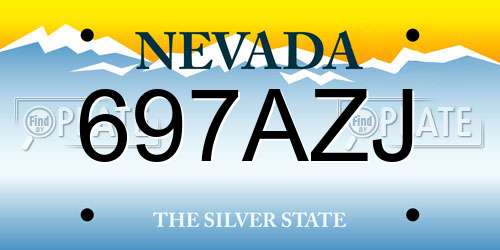 697AZJ Nevada License Plate