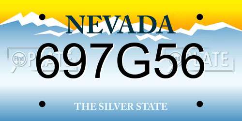 697G56 Nevada License Plate