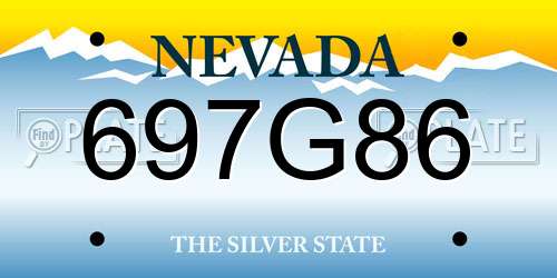 697G86 Nevada License Plate