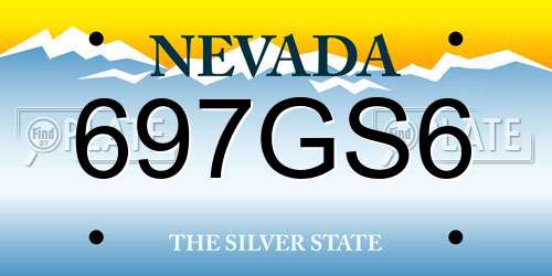 697GS6 Nevada License Plate