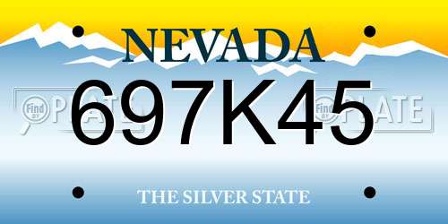 697K45 Nevada License Plate