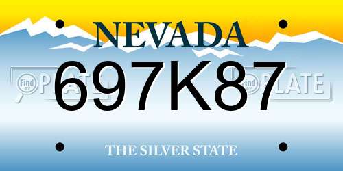 697K87 Nevada License Plate